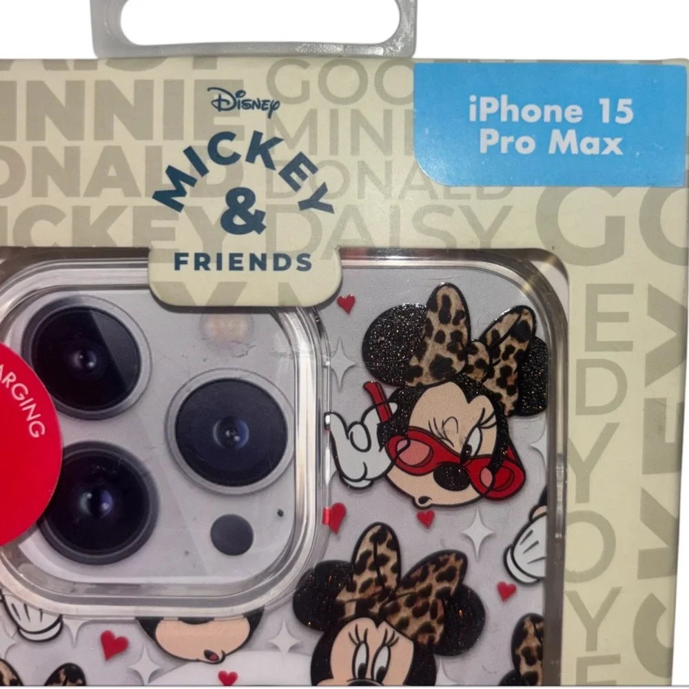 Disney Phone Case iPhone 15 Pro Max Minnie Mouse Leopard MagSafe Fast Charging